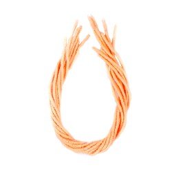 1 Dizi (40 Cm) - 4 mm Fimo Boncuk, Somon Renk Polimer Kil Fimo Boncuk Dizisi, Hamur Boncuk - 4
