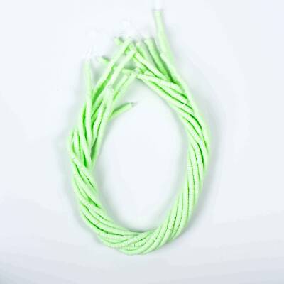 1 Dizi (40 Cm) - 4 mm Fimo Boncuk, Su Yeşili Renk Polimer Kil Fimo Boncuk Dizisi, Hamur Boncuk - 2