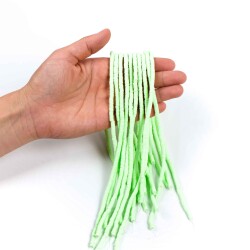1 Dizi (40 Cm) - 4 mm Fimo Boncuk, Su Yeşili Renk Polimer Kil Fimo Boncuk Dizisi, Hamur Boncuk - 4