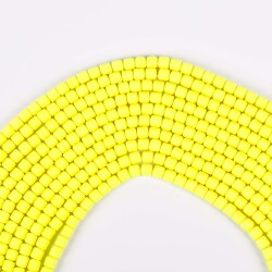 20 Adet - 6x6 mm Lino Boncuk, Fosfor Sarı Renk Polimer Kil Silindir Lino Hamur Boncuk - 1