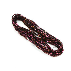 1 Dizi (40 cm- 90-95 Adet) - 4 mm Piramit Kristal Cam Boncuk, Kaplama Mor Renk Boncuk Dizisi - 3