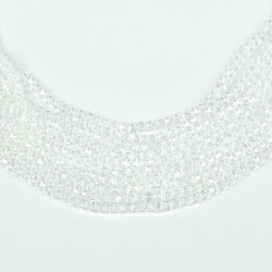 1 Dizi (40 cm- 90-95 Adet) - 4 mm Piramit Kristal Cam Boncuk, Şeffaf Renk Boncuk Dizisi - 2