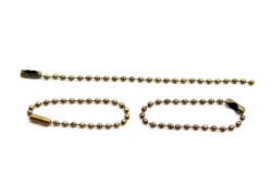 10 Adet - 10 Cm, Etiket Zinciri, Anahtarlık Zinciri, Süsleme Zinciri, Antik Sarı Kaplama - YF Hobi