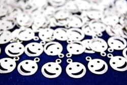 10 Adet - 10 Mm Gülenyüz Desen Nikel Kaplama Metal Pul, Takı Malzemesi, Pirinç Pul, 641n - 1
