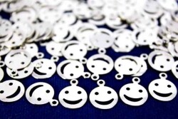 10 Adet - 10 Mm Gülenyüz Desen Nikel Kaplama Metal Pul, Takı Malzemesi, Pirinç Pul, 641n - 2