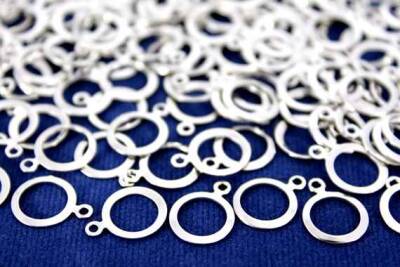 10 Adet - 10 Mm Yuvarlak Kulplu Pul, Takı Malzemesi, Metal Pul, Nikel Kaplama, Pirinç #92n - 2