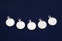 10 Adet - 10 Mm Yuvarlak Kulplu Pul, Takı Malzemesi, Metal Pul, Nikel Kaplama, Pirinç #1602n - YF Hobi