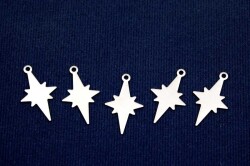 10 Adet- 13x21 Mm Kutup Yıldızı Desenli Pul, Takı Malzemesi, Metal Pul, Nikel Kaplama, Pirinç #1388n - YF Hobi