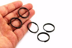10 Adet - 25 mm Antik Bakır Kaplama Yuvarlak Tel Anahtarlık Halkası - 1