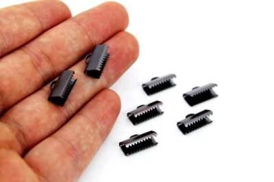 10 Adet - 6x15 mm Dişli Bağlantı Aparatı, Timsah Kapama, Kulplu Dişli Sıkıştırma, Kolye ve Bileklik Kapama, Antik Bakır Kaplama - 2