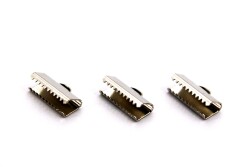 10 Adet - 6x15 mm Dişli Bağlantı Aparatı, Timsah Kapama, Kulplu Dişli Sıkıştırma, Kolye ve Bileklik Kapama, Nikel Kaplama - 2