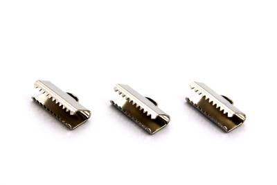 10 Adet - 6x15 mm Dişli Bağlantı Aparatı, Timsah Kapama, Kulplu Dişli Sıkıştırma, Kolye ve Bileklik Kapama, Nikel Kaplama - 2