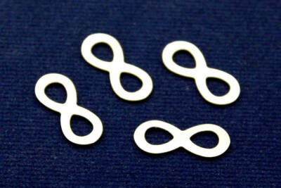 10 Adet- 7x16 Mm Sonsuzluk Desenli Pul, Takı Malzemesi, Metal Pul, Nikel Kaplama, Pirinç #1131n - 1