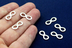 10 Adet- 7x16 Mm Sonsuzluk Desenli Pul, Takı Malzemesi, Metal Pul, Nikel Kaplama, Pirinç #1131n - 2