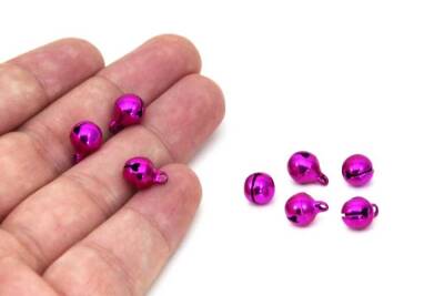 10 Adet - 8 Mm Fuşya Renk Çan Takı Zili - 2
