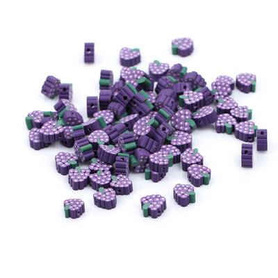 10 Adet, Böğürtlen Figürlü Polimer Fimo Boncuk, Polimer Kil Boncuk. 1. Kalite - 3
