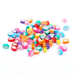 10 Adet, Karışık Renkli Bulut Figürlü Polimer Fimo Boncuk, Polimer Kil Boncuk. 1. Kalite - 3