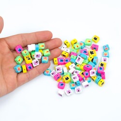 10 Adet, Karışık Renkli Kelebek Desenli Polimer Fimo Boncuk, Polimer Kil Boncuk. 1. Kalite - 4