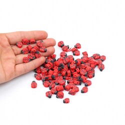 10 Adet, Uğur Böceği Figürlü Polimer Fimo Boncuk, Polimer Kil Boncuk. 1. Kalite - 4