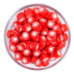 10 Adet, Kartanesi Desenli Polimer Fimo Boncuk, Polimer Kil Boncuk. 1. Kalite - 1