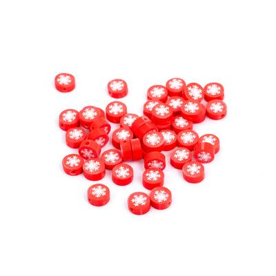 10 Adet, Kartanesi Desenli Polimer Fimo Boncuk, Polimer Kil Boncuk. 1. Kalite - 3