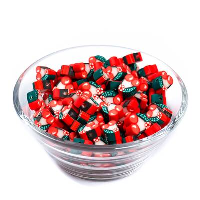 10 Adet, Kiraz Desenli Polimer Fimo Boncuk, Polimer Kil Boncuk. 1. Kalite - 2