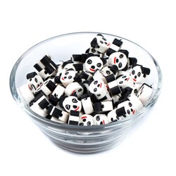 10 Adet, Panda Desenli Polimer Fimo Boncuk, Polimer Kil Boncuk. 1. Kalite - 2