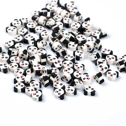 10 Adet, Panda Desenli Polimer Fimo Boncuk, Polimer Kil Boncuk. 1. Kalite - 3