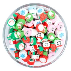 10 Adet, Yılbaşı Figürleri Polimer Fimo Boncuk, Polimer Kil Boncuk. 1. Kalite - 1