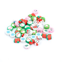 10 Adet, Yılbaşı Figürleri Polimer Fimo Boncuk, Polimer Kil Boncuk. 1. Kalite - 3