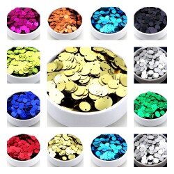 10 Gram - 10 mm, Plastik Payet Pul, Yan Delik Takı, Kumaş ve Süsleme Pulu ( 10 Gram - Yaklaşık 260 Adet ) - YF Hobi
