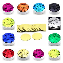 10 Gram - 18 mm, Plastik Payet Pul, Yan Delik Takı, Kumaş ve Süsleme Pulu ( 10 Gram - Yaklaşık 80 Adet ) - YF Hobi