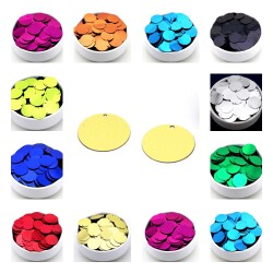 10 Gram - 20 mm, Plastik Payet Pul, Yan Delik Takı, Kumaş ve Süsleme Pulu ( 10 Gram - Yaklaşık 65 Adet ) - YF Hobi