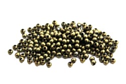 10 Gram - 3 mm, Metal Boncuk, Metal Top Misket, Antik Sarı Kaplama - ( 10 Gram : 170-190 Adet Arası ) - 2