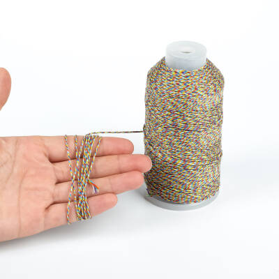 10 Metre - 0.80 mm Karışık Renk Örgü Paraşüt İpi, Bileklik Takı İpi, Hediye Paketleme İpi - 4