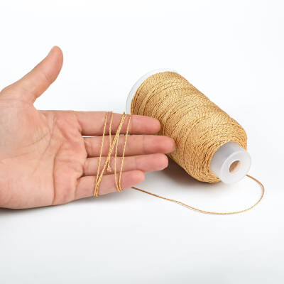 10 Metre - 0.80 mm Yaldızlı Altın Örgü Paraşüt İpi, Bileklik Takı İpi, Hediye Paketleme İpi - 4