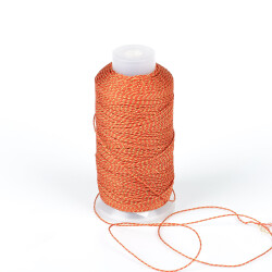 10 Metre - 0.80 mm Yaldızlı Kırmızı Örgü Paraşüt İpi, Bileklik Takı İpi, Hediye Paketleme İpi - 3