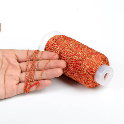 10 Metre - 0.80 mm Yaldızlı Kırmızı Örgü Paraşüt İpi, Bileklik Takı İpi, Hediye Paketleme İpi - 4