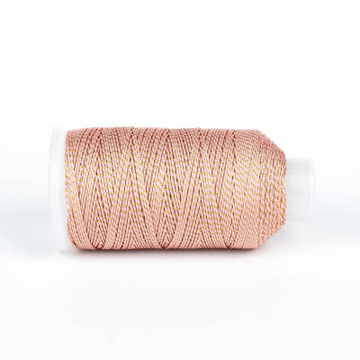 10 Metre - 0.80 mm Yaldızlı Pembe Örgü Paraşüt İpi, Bileklik Takı İpi, Hediye Paketleme İpi - 2