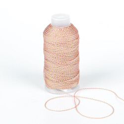 10 Metre - 0.80 mm Yaldızlı Pembe Örgü Paraşüt İpi, Bileklik Takı İpi, Hediye Paketleme İpi - 3