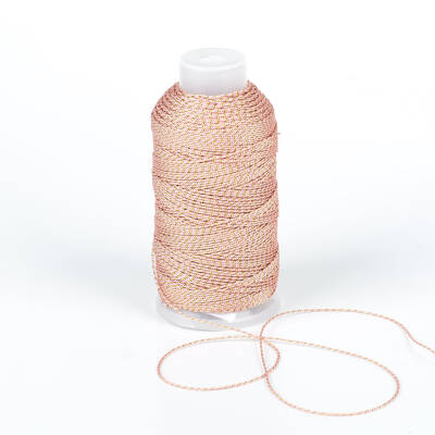 10 Metre - 0.80 mm Yaldızlı Pembe Örgü Paraşüt İpi, Bileklik Takı İpi, Hediye Paketleme İpi - 3