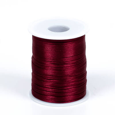 10 Metre - 1 mm, Bordo Renk, Floş İp, Bileklik ve Takı İpi, Sıçan Kuyruğu İp - 2