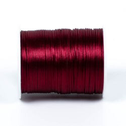 10 Metre - 1 mm, Bordo Renk, Floş İp, Bileklik ve Takı İpi, Sıçan Kuyruğu İp - 3