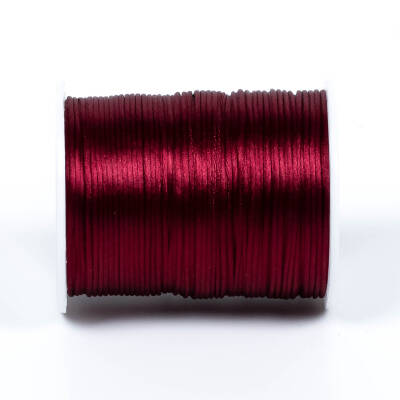 10 Metre - 1 mm, Bordo Renk, Floş İp, Bileklik ve Takı İpi, Sıçan Kuyruğu İp - 3