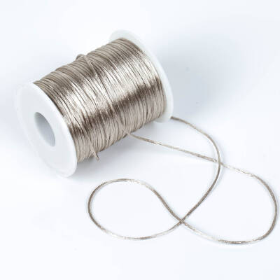 10 Metre - 1 mm, Buz Gümüşü Renk, Floş İp, Bileklik ve Takı İpi, Sıçan Kuyruğu İp - 4