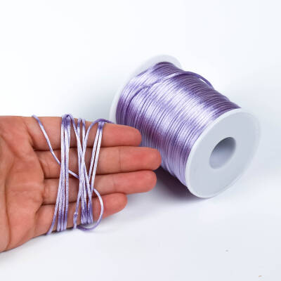 10 Metre - 1 mm, Eflatun Renk, Floş İp, Bileklik ve Takı İpi, Sıçan Kuyruğu İp - 1