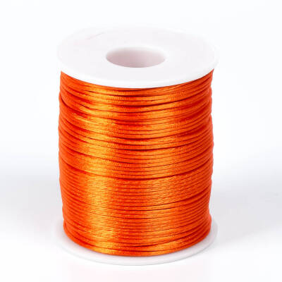 10 Metre - 1 mm, Kehribar Turuncu Renk, Floş İp, Bileklik ve Takı İpi, Sıçan Kuyruğu İp - 2