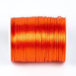 10 Metre - 1 mm, Kehribar Turuncu Renk, Floş İp, Bileklik ve Takı İpi, Sıçan Kuyruğu İp - 3