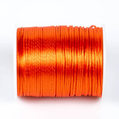 10 Metre - 1 mm, Kehribar Turuncu Renk, Floş İp, Bileklik ve Takı İpi, Sıçan Kuyruğu İp - 3