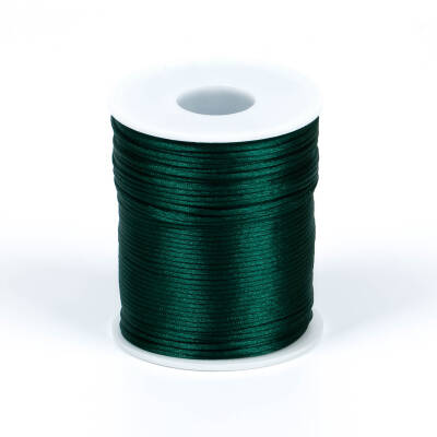 10 Metre - 1 mm, Koyu Çimen Yeşil Renk, Floş İp, Bileklik ve Takı İpi, Sıçan Kuyruğu İp - 2